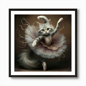 Ballerina Cat Art Print