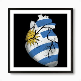 Uruguay Heart Flag Art Print