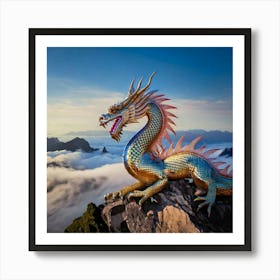 Firefly Majestic Iridescent Dragon On Mountain Peak 36801 (2) Affiche