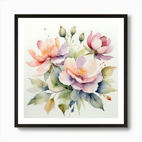 Watercolor Flowers 58 Art Print