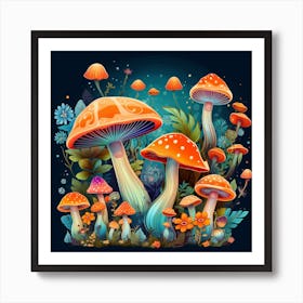 Mushroom Garden 7 Art Print