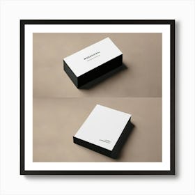 Black And White Business Card Mockup Art Print