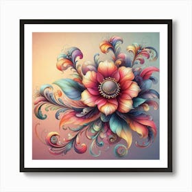 Psychedelic Flower 1 Art Print