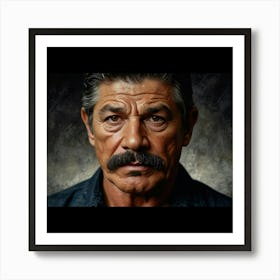 Portrait Of A Man With Mustache Art Print