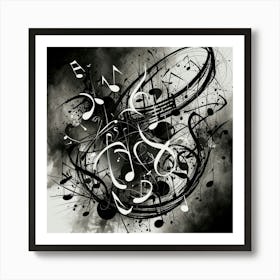 Black and White Abstract Art 155 Art Print