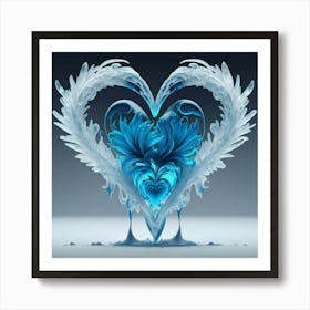 Heart silhouette in the shape of a melting ice sculpture 18 Art Print