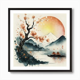 Asian Landscape Painting Art Print