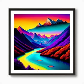 Rainbow In The Mountains 1 Art Print