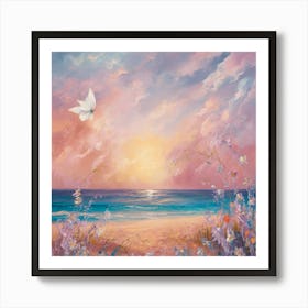 Sunset At The Beach Art Print