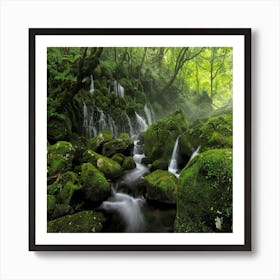 Waterfall In The Forest Art Print