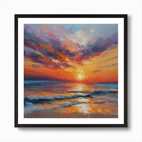 Sunset On The Beach 4 Art Print