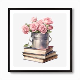 Roses In A Bucket 9 Art Print