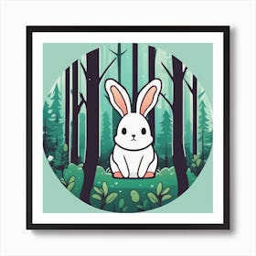 Rabbit In The Forest 78 Art Print