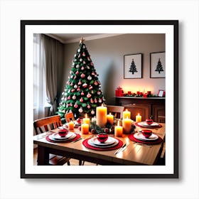 Christmas Table Setting 41 Art Print