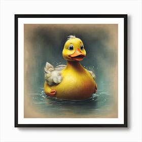 Duck In Water 2 Art Print