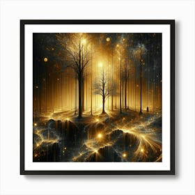 Golden Forest 23 Art Print