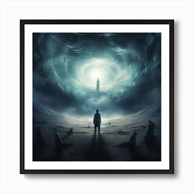 Man Standing In The Desert Art Print