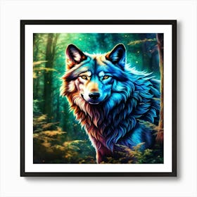 Wolf In The Forest 3 Art Print