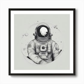 Astronaut In Space on a white background Poster