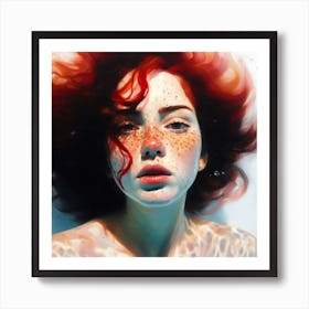 Girl With Red Hair | Underwater Art Print