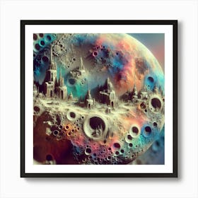 Colored Moon Art Print