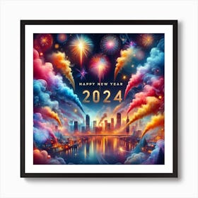 Happy New Year 2024 6 Art Print