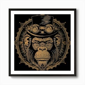 Steampunk Monkey 45 Art Print