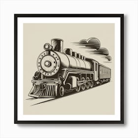 Vintage Steam Locomotive Art Print