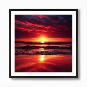 Sunset Over The Ocean 83 Art Print