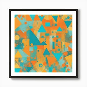 Cute Colorful Aesthetic Abstract Geometric In Bright O 3 Art Print