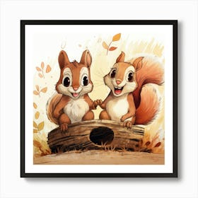 Squirrels Cartoon 3 Poster