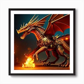 Steampunk Dragon 1 Art Print