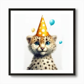 Birthday Cheetah 2 Art Print