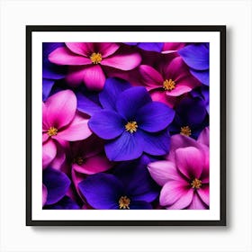 Purple And Pink Flowers Art Print