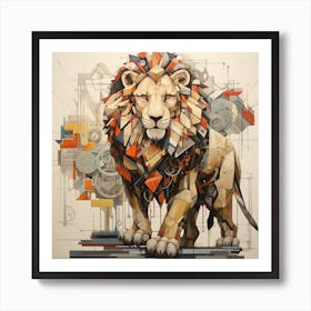 Abstract Lion Art Print