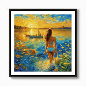 Sunset At The Beach Art Print