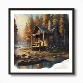 Crystal Lake Cabin Art Print