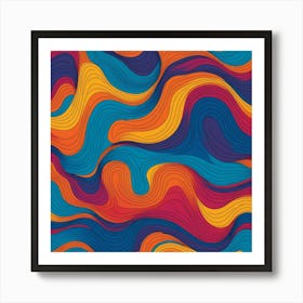 Abstract Wavy Pattern Affiche