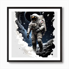 Astronaut In Space Art Print