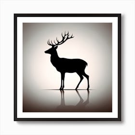 Deer Silhouette Art Print