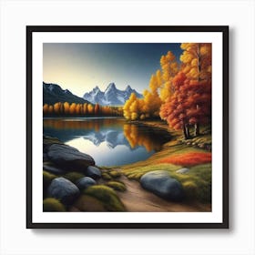 Autumn At The Lake Art Print