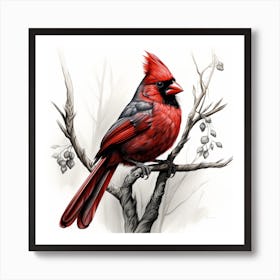 Cardinal Bird Art Print