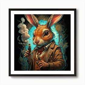 Rabbit Smoking A Pipe 2 Art Print