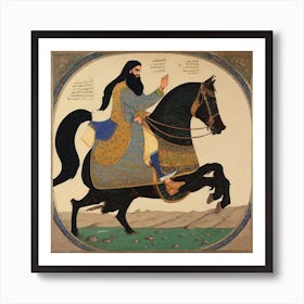 Man Riding A Horse Art Print