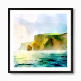 Watercolor Cliffs of Moher 2 Affiche