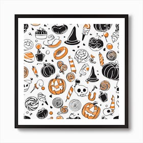 Halloween Seamless Pattern Art Print