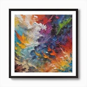 Digital Art, Rainbow Waves Art Print