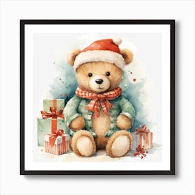 Teddy Bear With Presents 1 Art Print