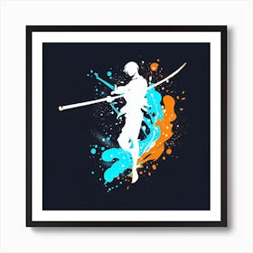 Samurai Warrior - Bo Staff - Wushu - Martial Arts 32 Art Print