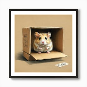 Hamster In A Box 1 Art Print